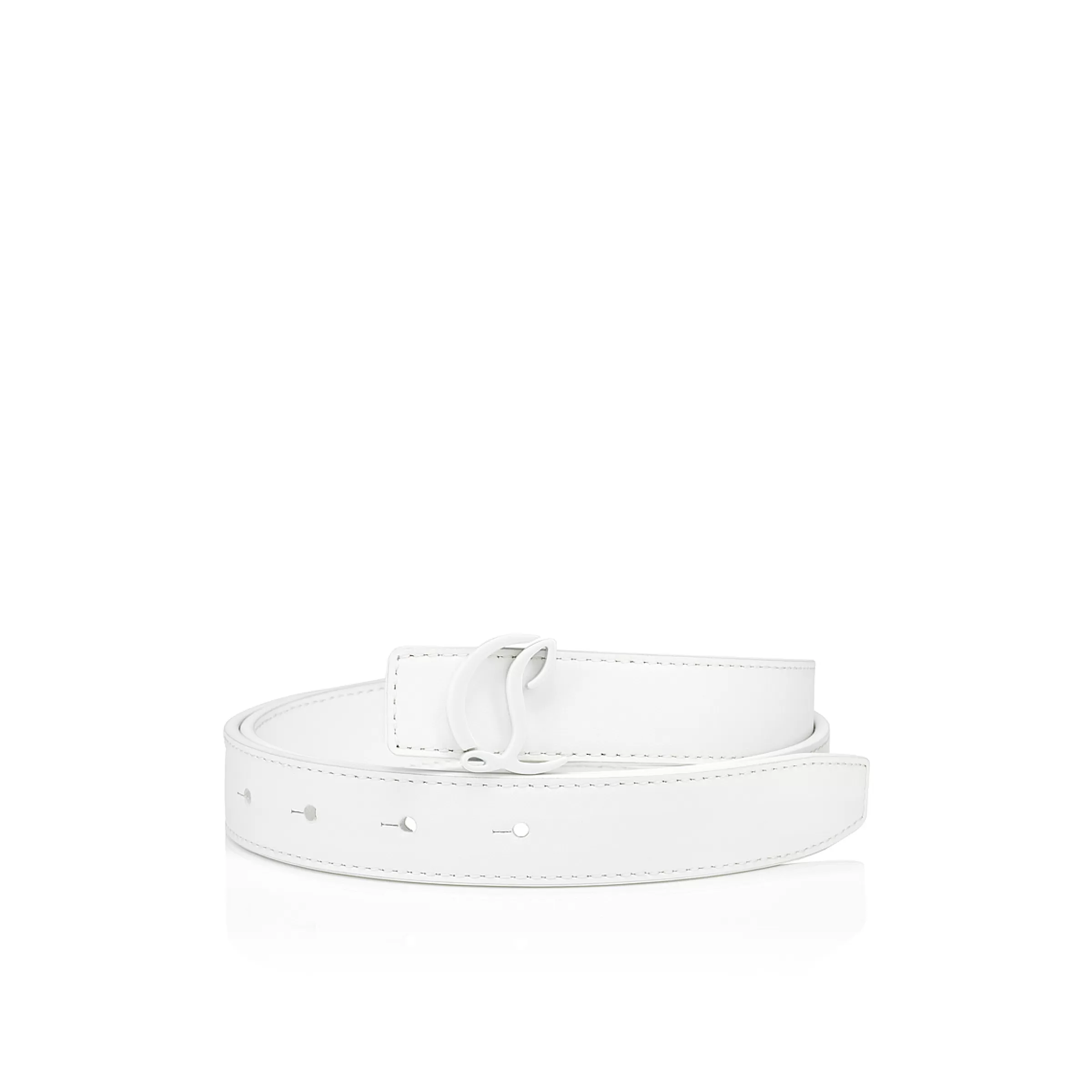 Belts-Christian Louboutin CL Logo Bianco