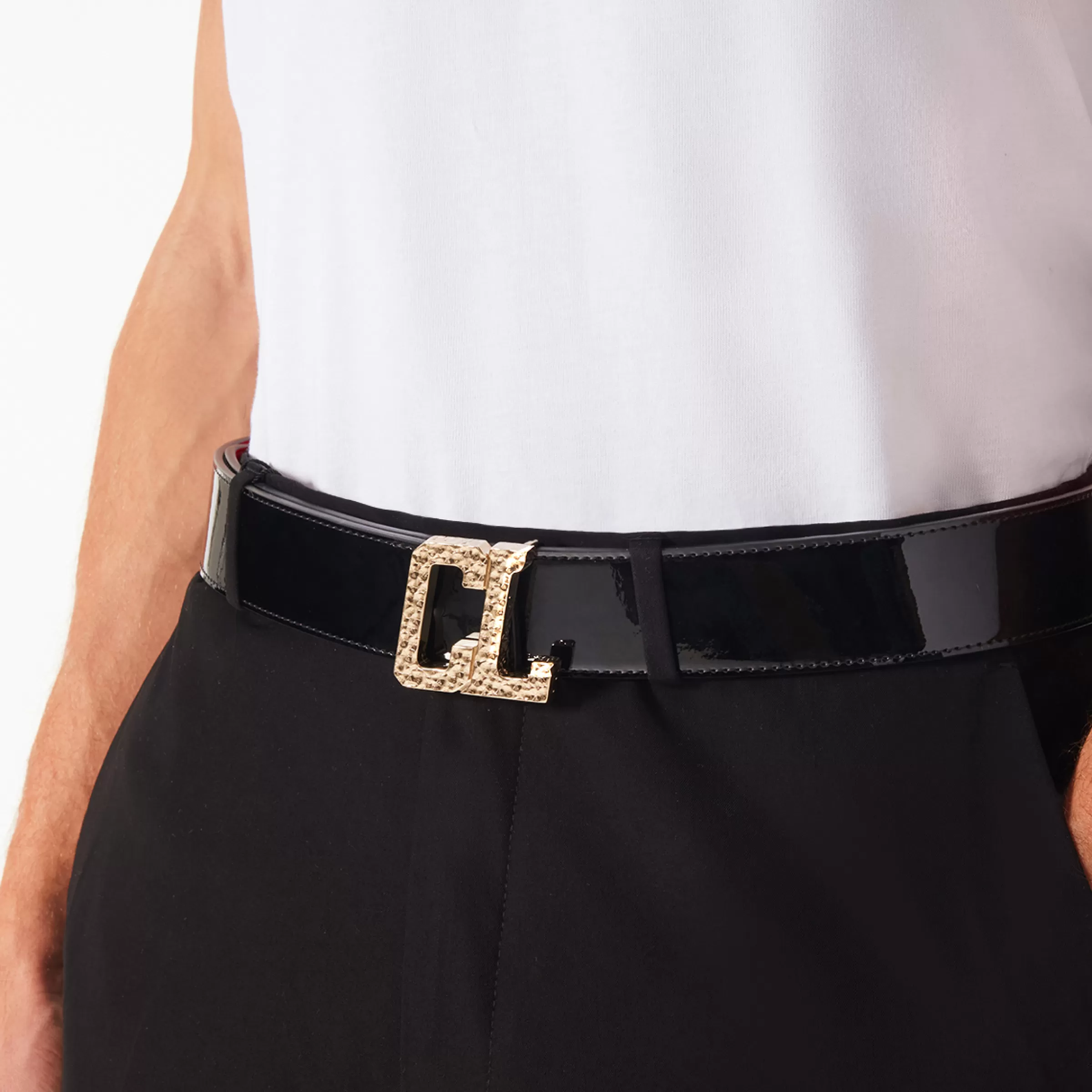 Belts-Christian Louboutin Happy Rui CL Logo belt buckle