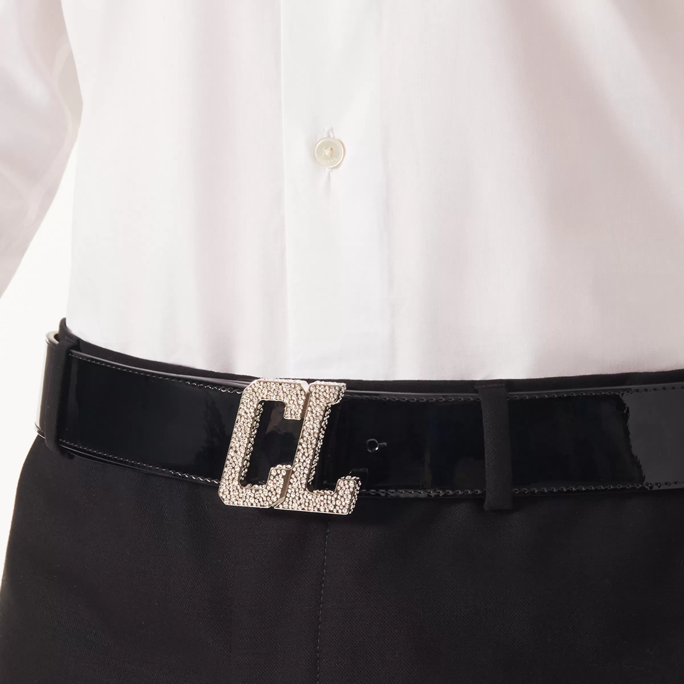 Belts-Christian Louboutin Happy Rui CL Logo belt buckle