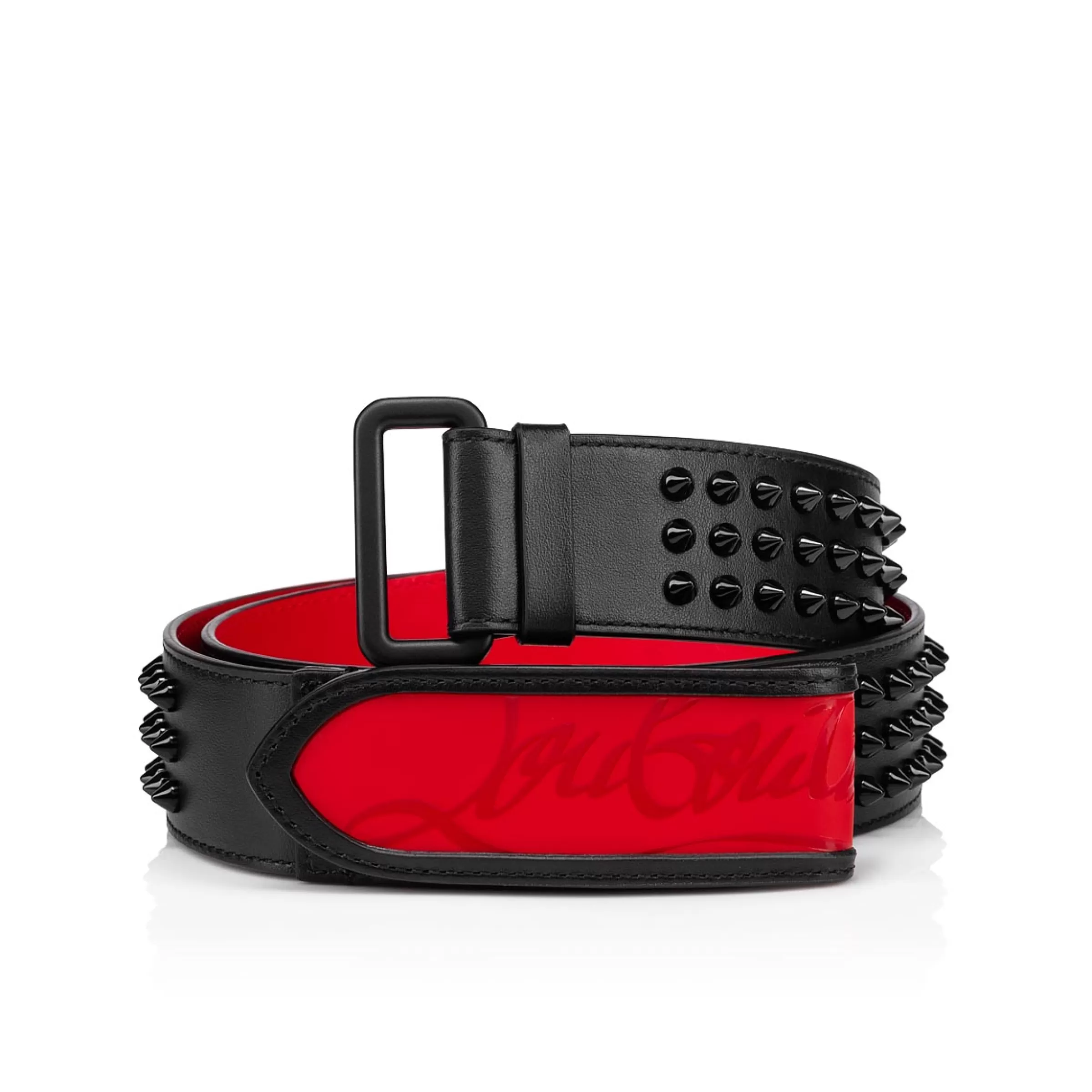 Belts-Christian Louboutin Loubi belt Black