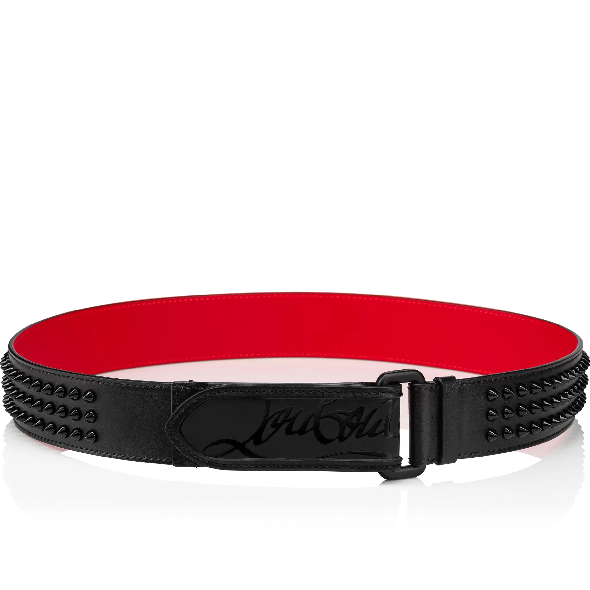 Belts-Christian Louboutin Loubi belt Black