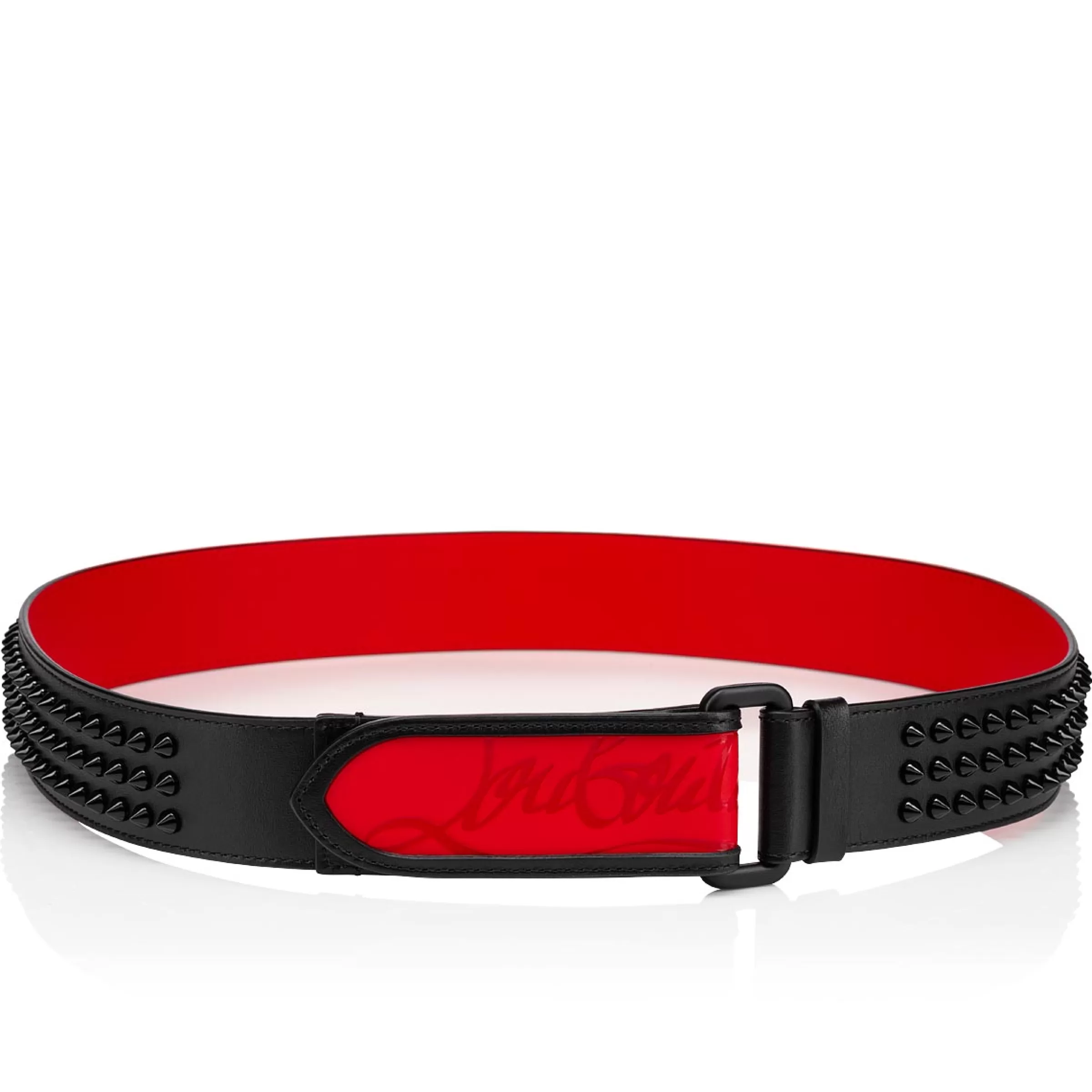 Belts-Christian Louboutin Loubi belt Black